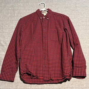 Red and Black Checkered Casual Button Down Shirt